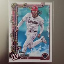 2025 Topps Holiday Rookie #H94 James Wood Washington Nationals Holiday Variation