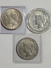 Lot Of 3 1922 Peace Dollars Each Mint (P,D,S) 90% Silver Starts At Near Melt