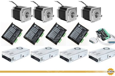 4Axis Schrittmotor Nema 34 Stepper Motor 7.7Nm 34HS9840&DM860 set CNC engraver