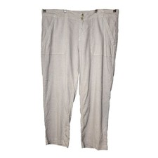 NWOT Fresh Produce Womens XL Vapor Grey Del Mar Capri Linen Blend XL Coastal