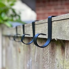 4 x Fence Hook Garden Panel Bracket Metal Hanging For Lights Bird Feeders (11cm)