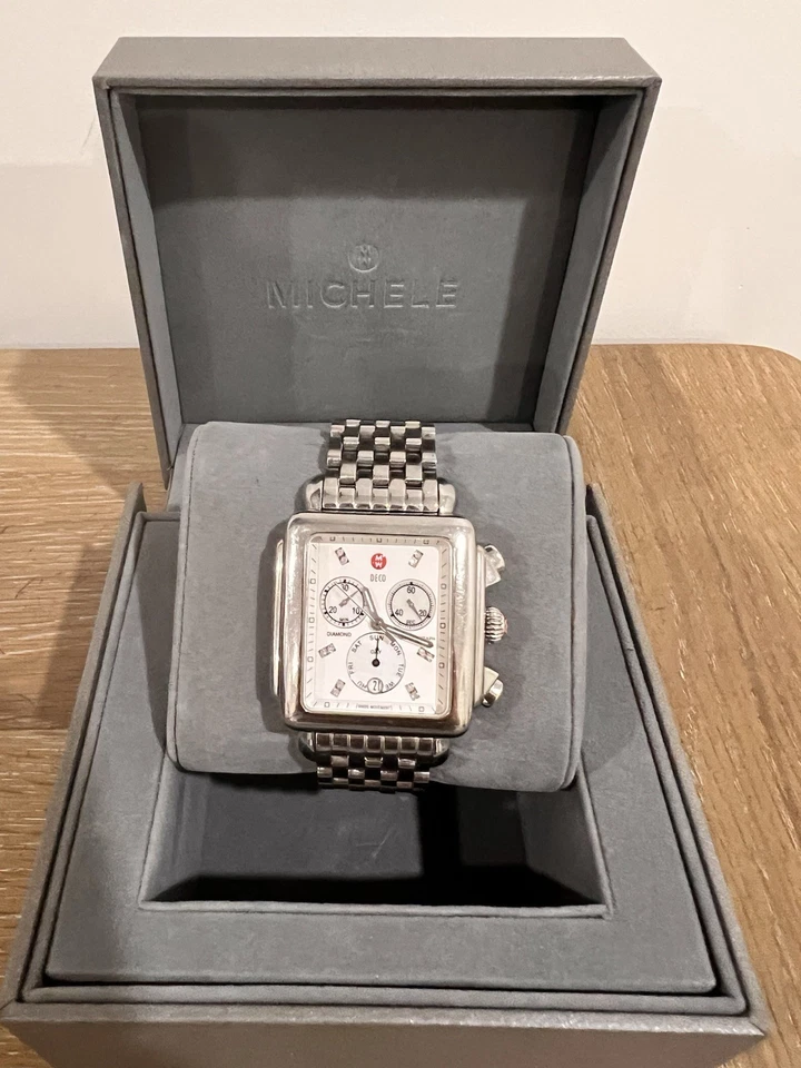 Reloj MICHELE MW06Z00A0046 Deco Damas Esfera Diamante Cronógrafo Acero Inoxidable Foto 2 de 4