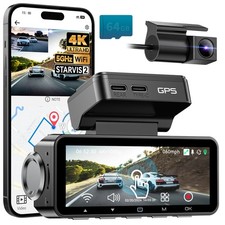 Dash Cam Front and Rear, Real 4K 30fps/2K 60fps 1080P 30fps Dash Camera for C...
