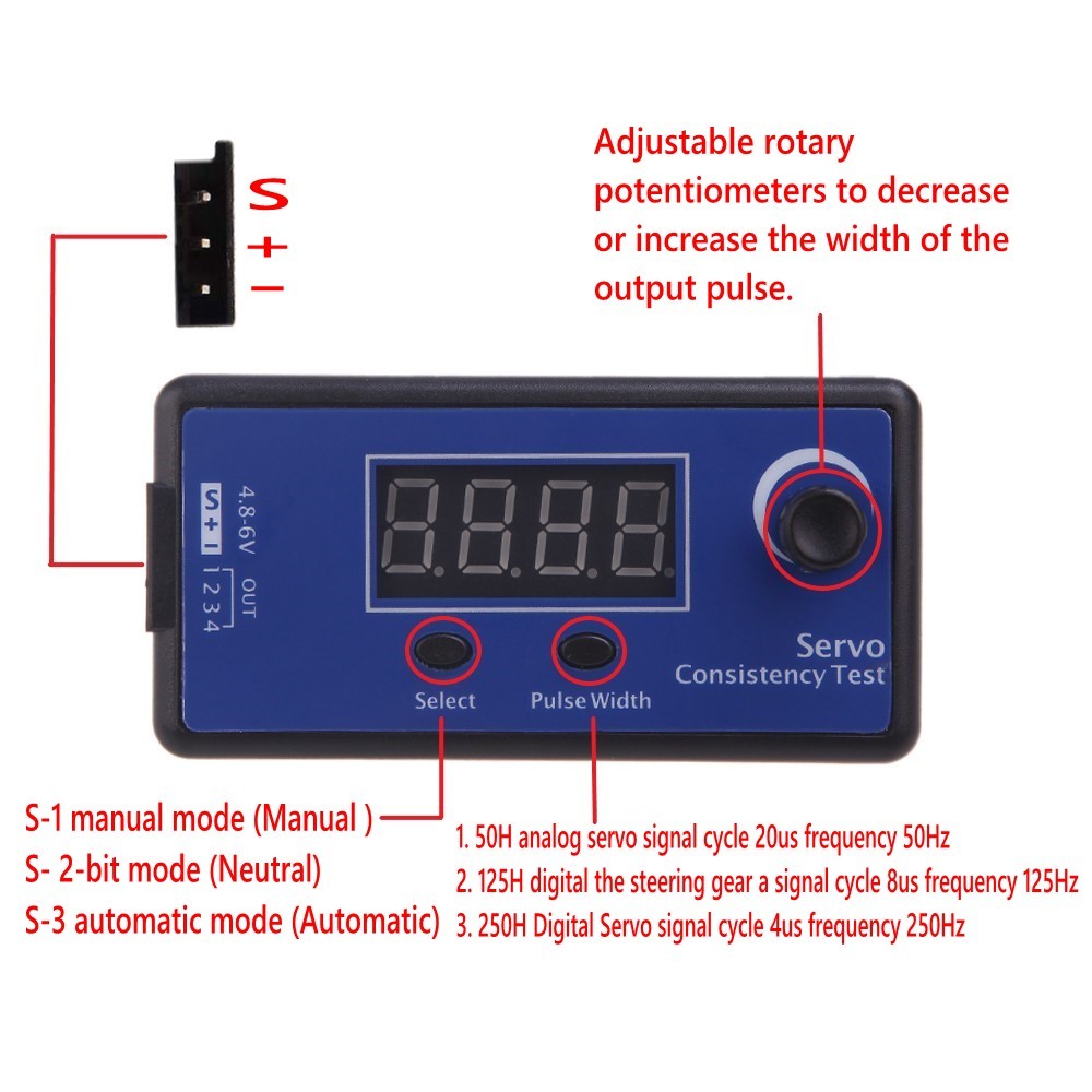 RC Digital Servo Tester ESC Consistency Tester for RC Helicopter Airplane Car b