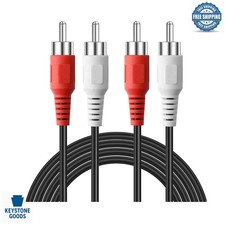 10ft Stereo RCA Audio Cable - Male to Male, Double Shielded for Home Theater ...