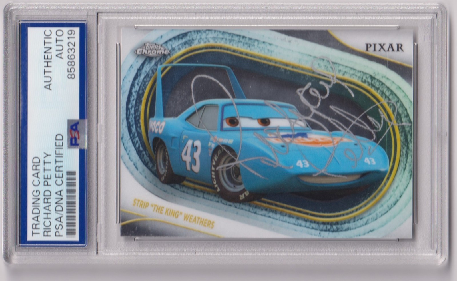 RICHARD PETTY Signed AUTO 2024 Topps Chrome Strip The King CARS PSA DNA