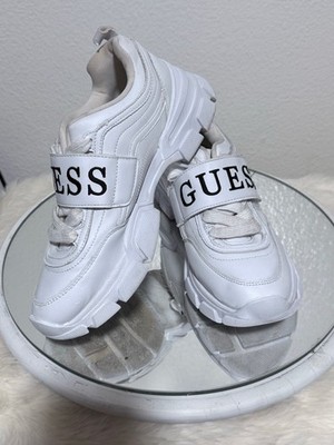 Women's Guess White Chunky Platform Sneakers 8