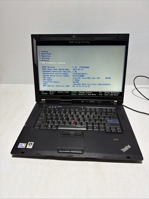 Lenovo Thinkpad R500 15'' Laptop Core 2 Duo P8600 3gb Ram No Drives Boots Bios
