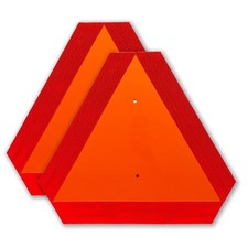 2 Pack Slow Moving Vehicle Triangle Sign, Plastic Farm Triangle Safety Sign, ...