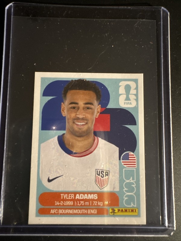 Tyler Adams FIFA World Cup 2026 Team USA 8 Panini Stickers
