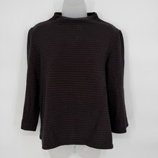 Seasalt Cornwall Sz 6 Jacquard Mockneck Stand Collar Sweatshirt Top 100 Cotton