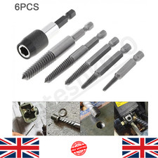 6X Damaged Screw Extractor 1/4 Hex Shank Tool Set Broken Stripped Bolt Remover