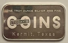 Vintage Today’s Coin Kermit, Texas 1 Troy Ounce .999 Silver Bar
