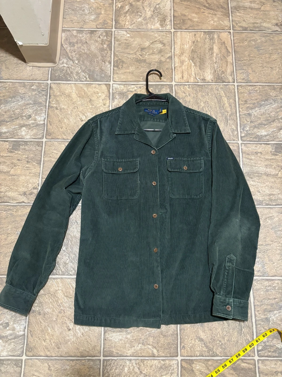 Ralph Lauren Corduroy Shirt Men's Medium Classic Fit Dark Green 2022 Colorway