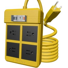 GFCI Power Strip with Surge Protection, Heavy Duty Extension Cord 16.4 FT 14 ...