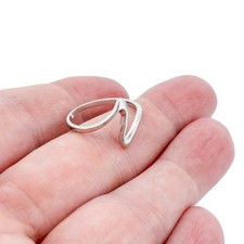 Estate ATI Sterling Silver 925 14mm Abstract Swirl Wave Ring Size 8