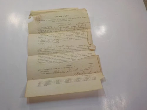 Civil War Document 1862 86th New York Discharge Sandford Soldier Elmira Signed