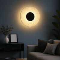 Wandleuchte Wandlampe Schlafzimmerleuchte Schwarz Glas Rauchfarben Led D 30 Cm