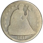 1842 SEATED LIBERTY DOLLAR ~ NICE PROBLEM FREE AG!