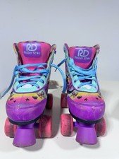 Roller Star RD Youth Quad Roller Skates Size 3.6 Girls Rainbow Purple Teal Pink