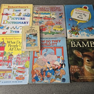 Lot Of VTG Large Richard Scarry Busy Town Hardcover Books How Do They Build It 
