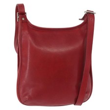 Coach Shoulder Bag Leather Red Auth am9326