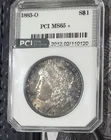 1883 O Morgan Dollar Monster Toning, Both Front And Back-PCI SLABBED 65