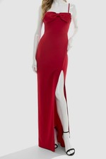 City Studios Women's Red Bow-Trim Gown Dress Juniors Size 1/2