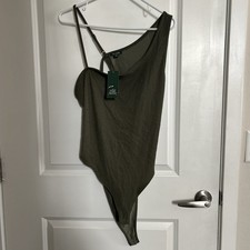 Wild Fable Women's Open Back Bodysuit Olive Green Size XXL NWT 16