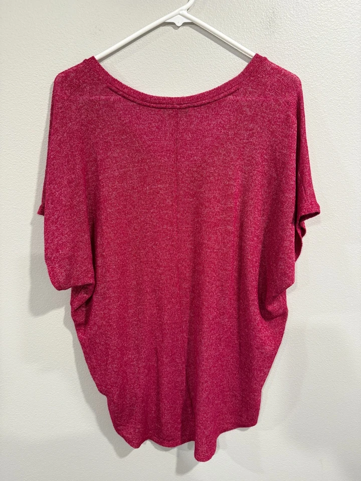 Top tejido Express One Eleven para mujer grande rosa jaspeado elástico holgado Foto 2 de 4