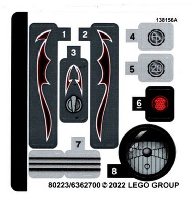 LEGO 42132stk01 TECHNIC Aufkleberbogen für Set 42132 - (80223/6362700)