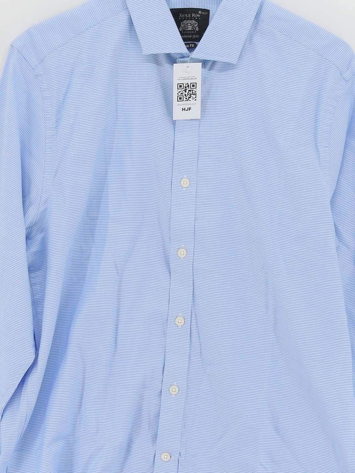 FILA Savile Row Men's Shirt M Blue Geometric Cotton with Elastane Basic