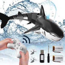 Kids Boys Remote Control Fun Swimming Pool Lake Shark Fish Toy 4yrs