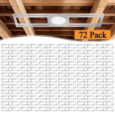LETRY 72 Pack 26'' LED Panel Ceiling Light Mounting Plate Silver Fixture Bracket