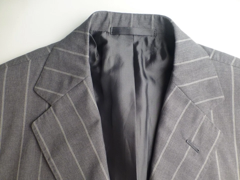 Sartoria Partenopea Suit 50R/40R W33 Excellent Condition Italy Gray Stripes - Image 2 of 4