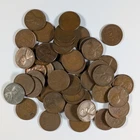 Lincoln Wheat Pennies Roll of 50 Mixed Dates VG/VF
