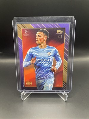 2021-22 Topps UCL Gold Phil Foden Orange /5 Manchester City Parallel