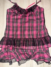 Diable Baiser Pink Check Frill Dot Tulle Camisole Mini Dress for Girls Japan