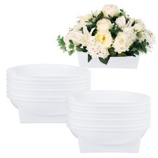18 Pack Floral Foam Round Bowls 6.3 Inch Arrangements DIY Supplies White