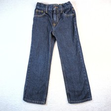 Cat and Jack Boys Jeans Dark Wash Stretch Waist Denim Relaxed Straight Leg Sz 6