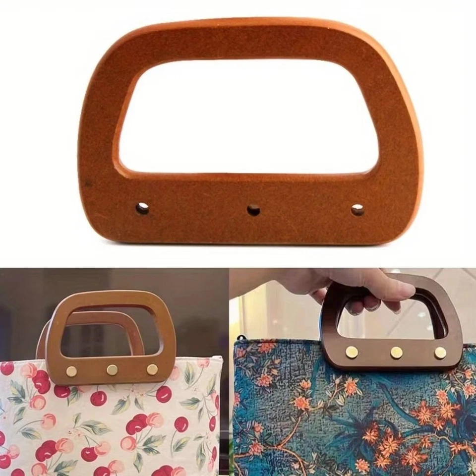 Holz Taschen griffe aus Holz Handtaschen griffe Neu Taschen zubehör Geldbörse - Bild 2 von 4