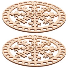 2 Pcs Wood Crocheting Bag Bottom Basket Craft Weaving Making Supplies