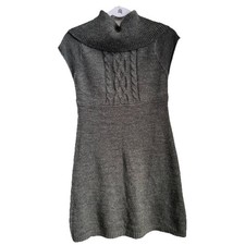 y2k Mudd cable knit cowl neck Sweater Dress med 90s preppy career school bodycon