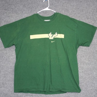 Nike Team USF Bulls T Shirt Mens XXL Green Short Sleeve Graphic Tee