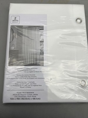 Zenna Home Peva 6g Regular White Shower Curtain 72x78