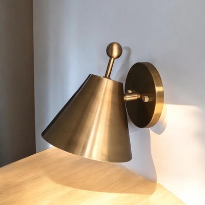 Handmade Brass Pivot Sconce: Mid-Century Style Wall Lamp