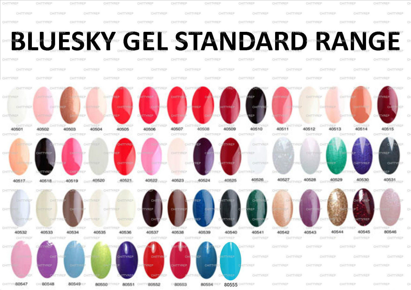 Blue Sky Nails Colour Chart