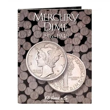 H E HARRIS 2683 Coin Folder MERCURY DIMES 10 Cents 1916 - 1945  Album / Book