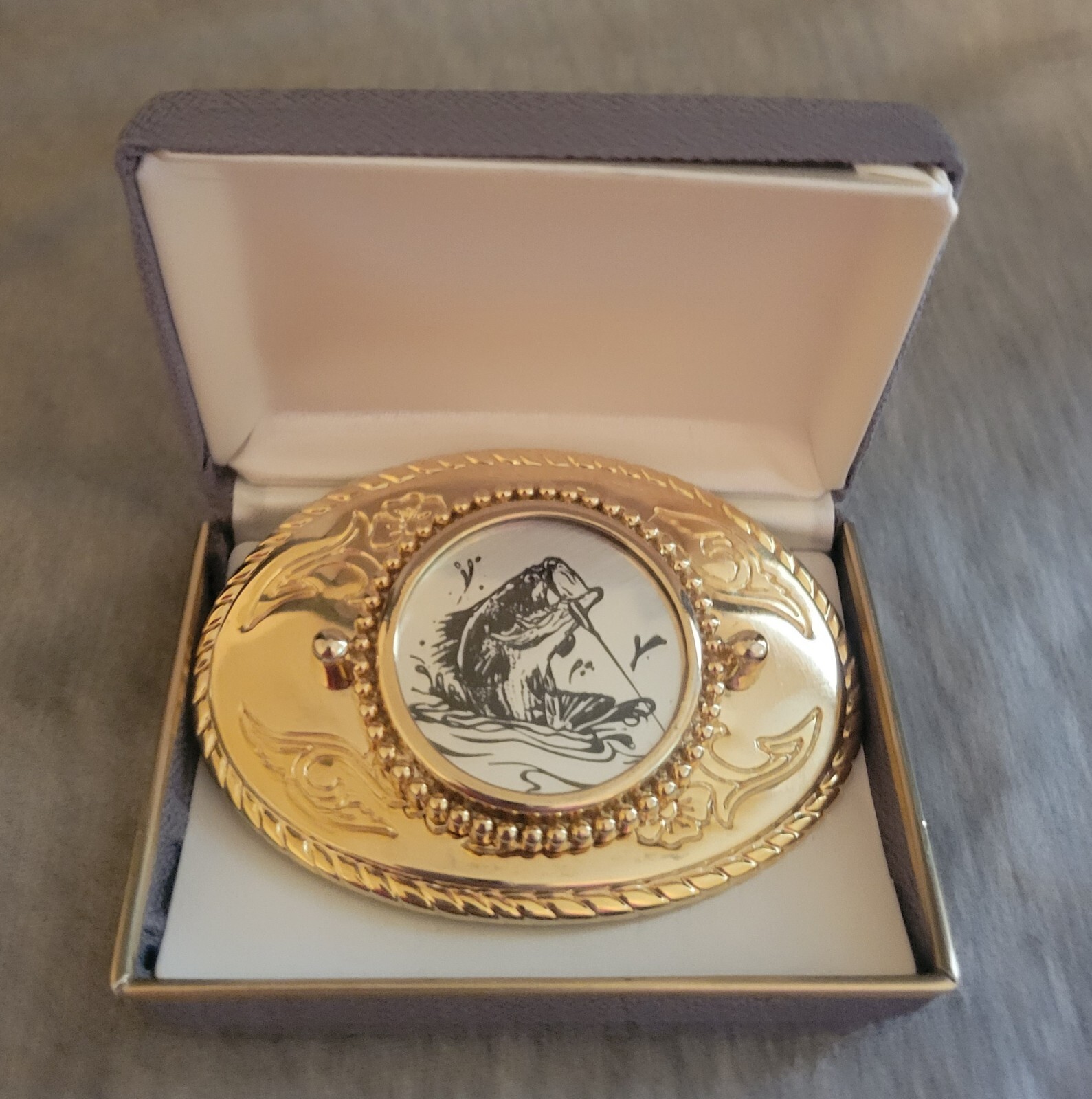 Bass Fish Fishing Belt Buckle USA Made Gem