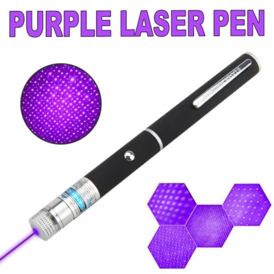 High Power Military 405nm Purple Laser Pen Visible Beam Light Lazer Pointer 500M